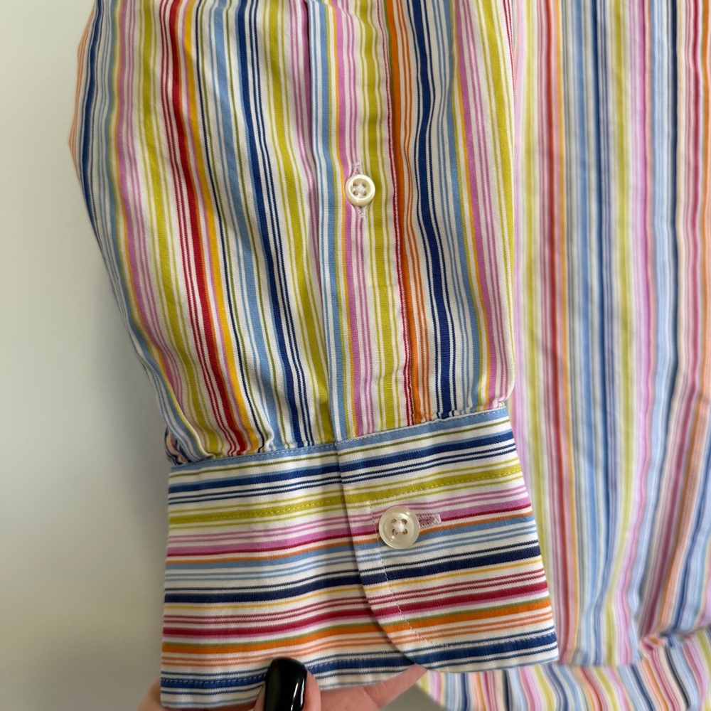 Robert Talbott Men's Button Long Sleeve Shirt Str… - image 6